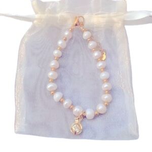 Timeless White Pearl and Gold Beaded Bracelet